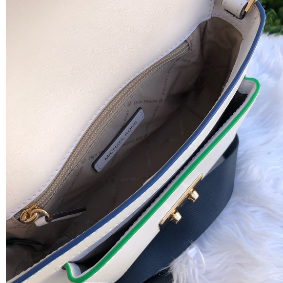 Michael Kors Sloan Editor Leather Messenger Crossbody Rainbow - Picture 14 of 16